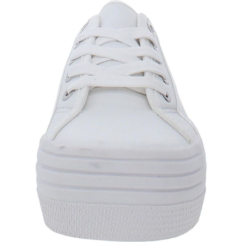Steve Madden Womens Bobbi 30 White Leather Platform Sneakers Shoes Used - Picture 4 of 5